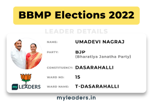 BJP - Ward 15 - Umadevi Nagraj - T-Dasarahalli